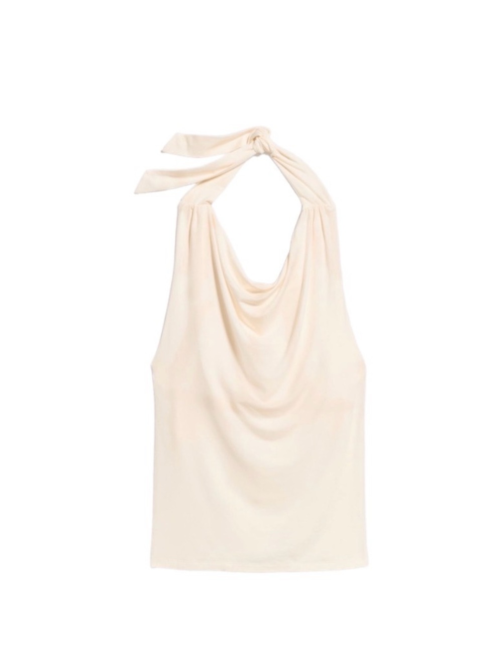 Old Navy Cream Halter Drape Neck Sleeveless Top